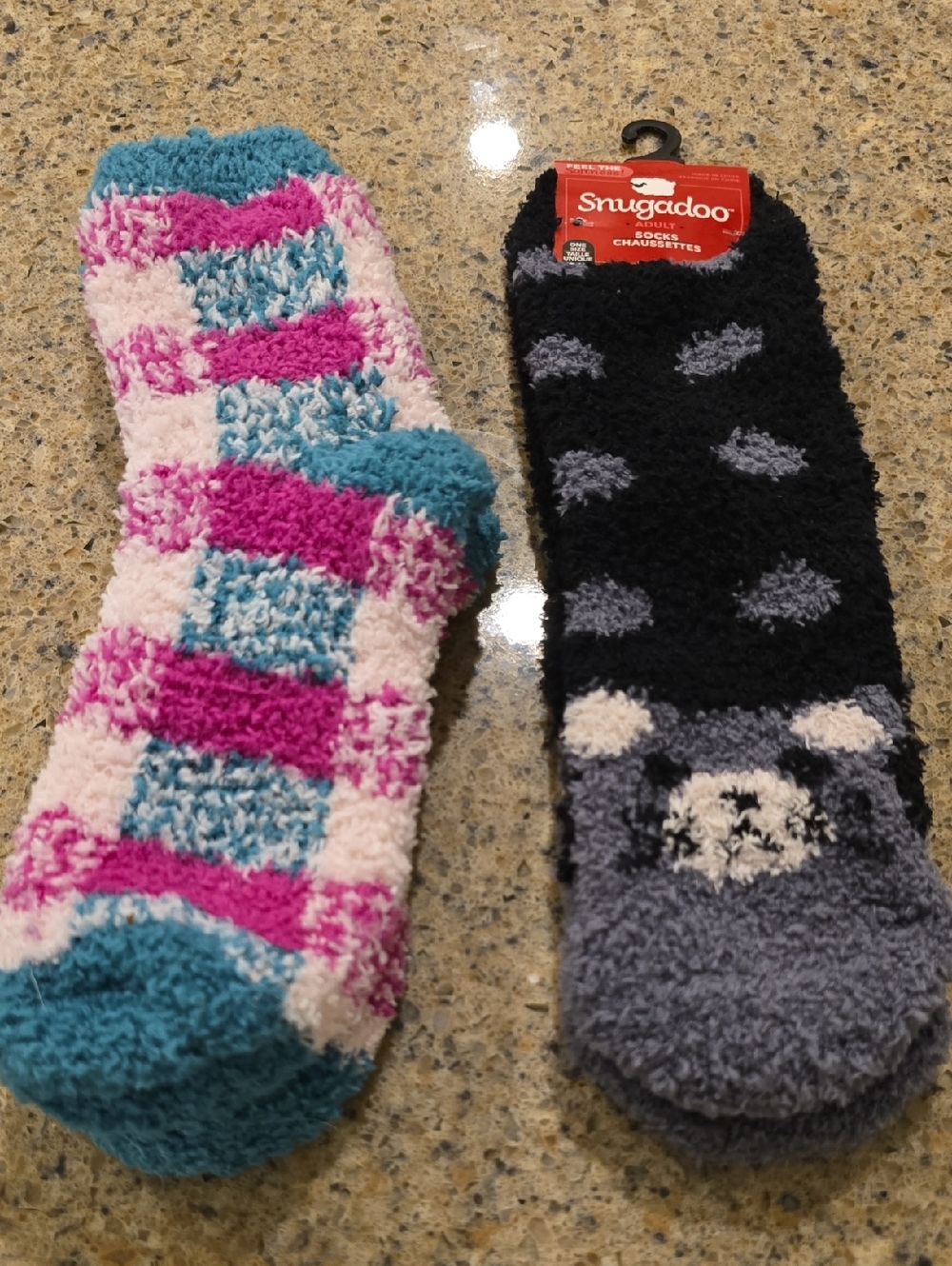 Source Unknown Fuzzy Cozy Socks - Teal, Pink, White, Black, Gray